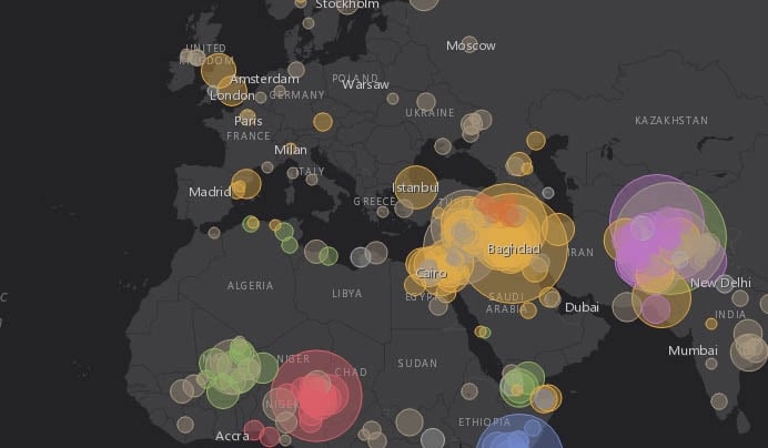 Mapa del terrorismo internacional