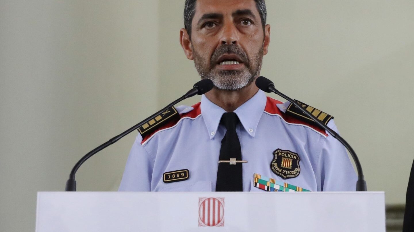 Josep Lluís Trapero, mayor de los Mossos d'Esquadra, en una comparecencia pública.