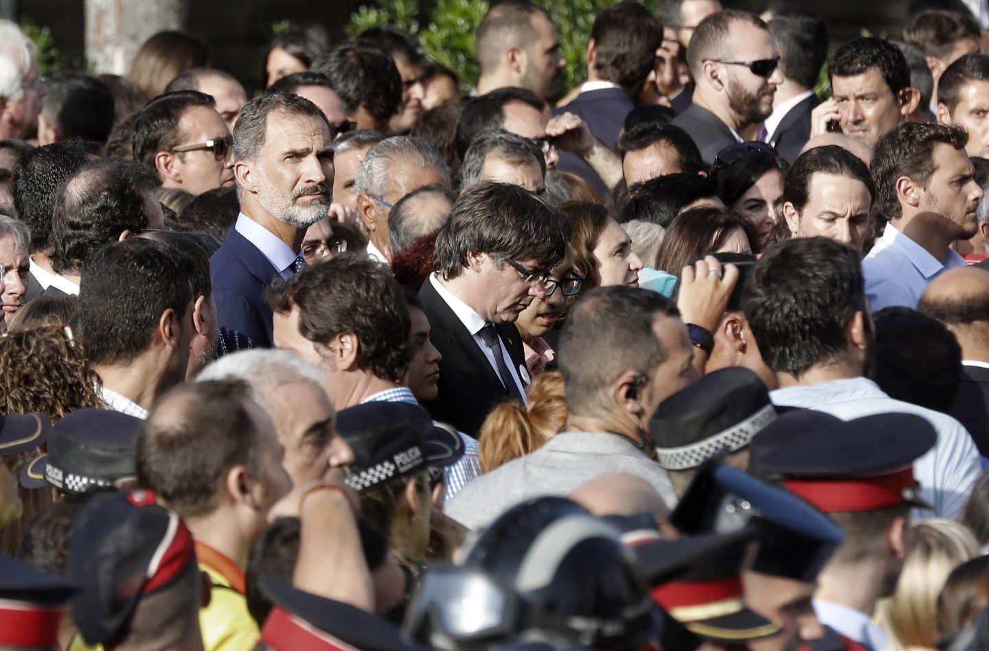 Carles Puigdemont, en la manifestación de Barcelona.