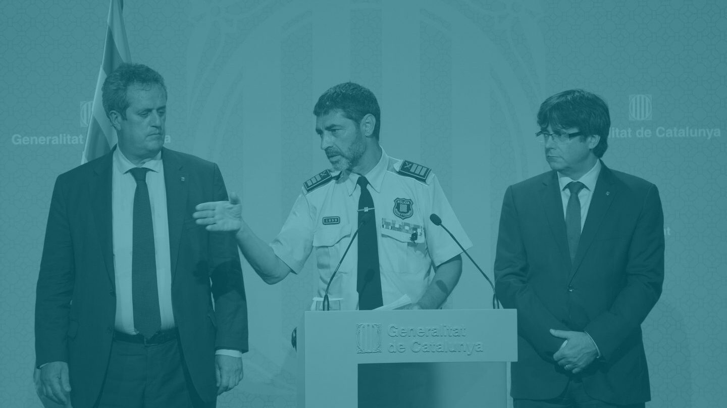Rueda de prensa de Jope Lluís Trapero y Carles Puigdemont.