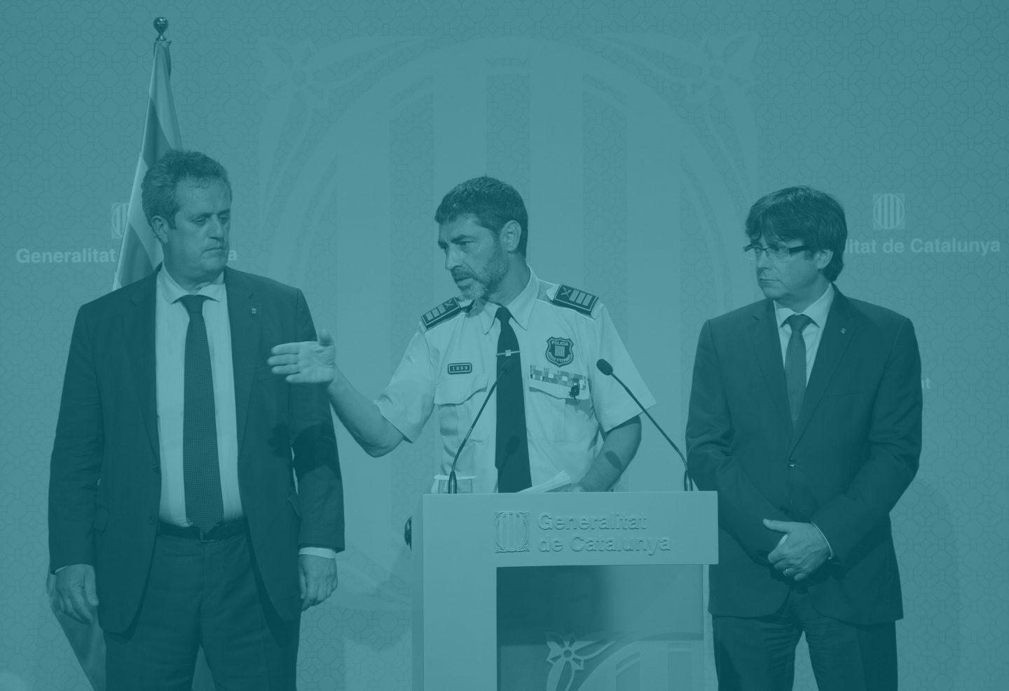 Rueda de prensa de Jope Lluís Trapero y Carles Puigdemont.