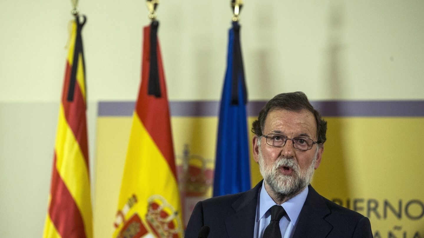 Rajoy comparece en Barcelona tras el atentado del 17 de agosto.
