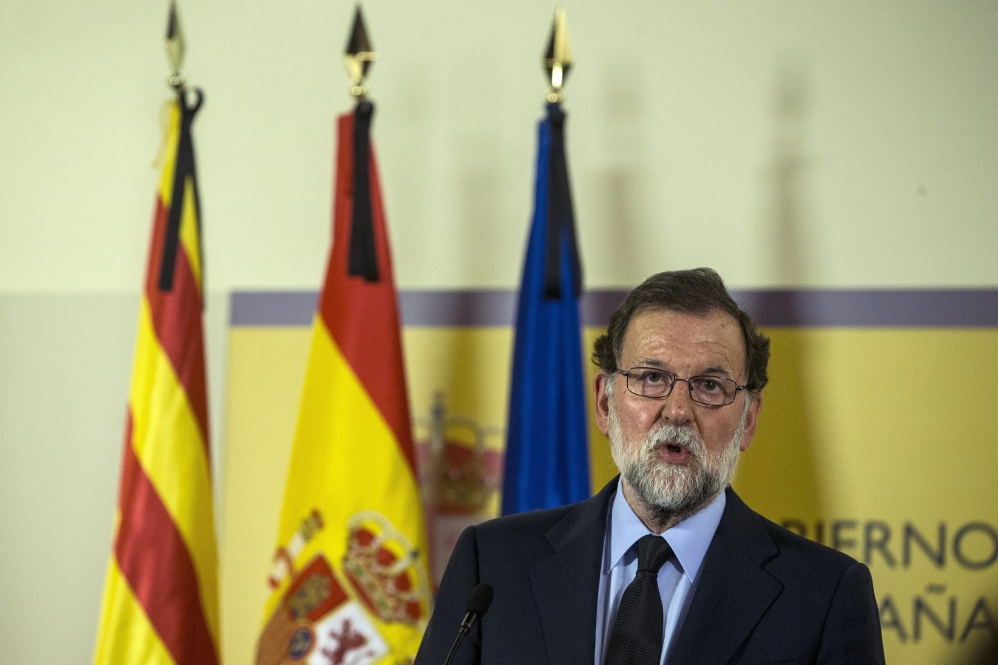Rajoy comparece en Barcelona tras el atentado del 17 de agosto.