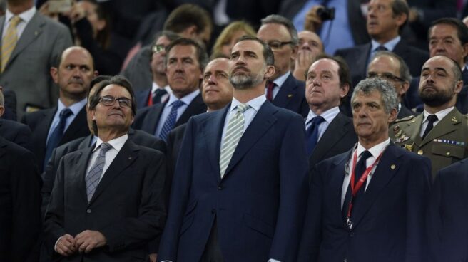 rey Felipe VI durante la Copa del Rey de 2015.