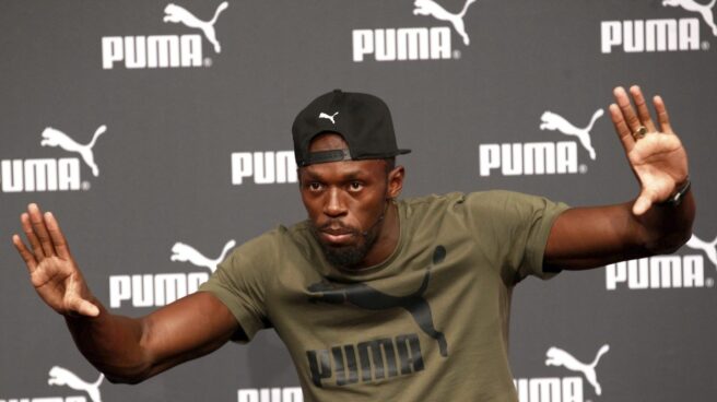 usain_bolt_londres Usain Bolt, en un acto promocional previo al Mundial de Atletismo de Londres, donde sólo participará en los 100 metros y el relevo 4x100.