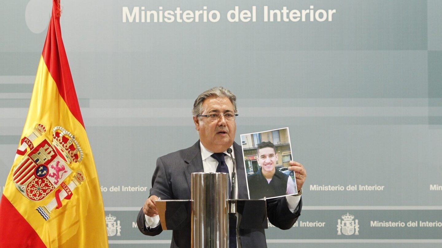 El ministro del Interior, Juan Ignacio Zoido, durante su comparecencia tras la reunión del Pacto Antiyihadista.