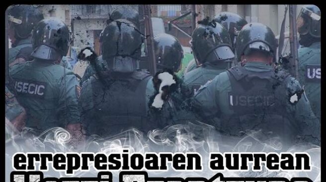 Cartel llamando al escrache contra la Guardia Civil en Alsasua. Cartel llamando al escrache contra la Guardia Civil en Alsasua.