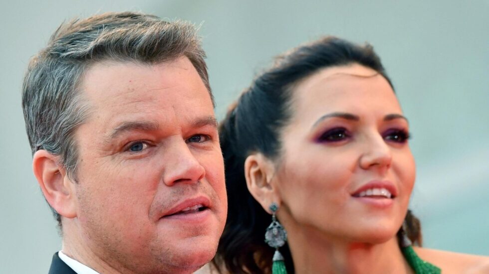 Matt Damon y su mujer Luciana Barroso.