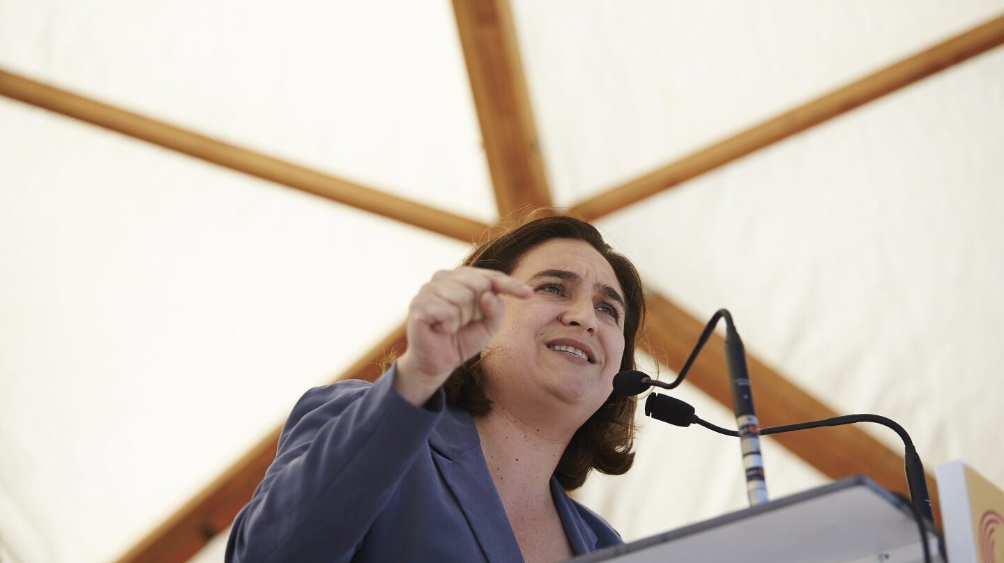 Ada Colau, durante su acto de este lunes de celebración de la Diada