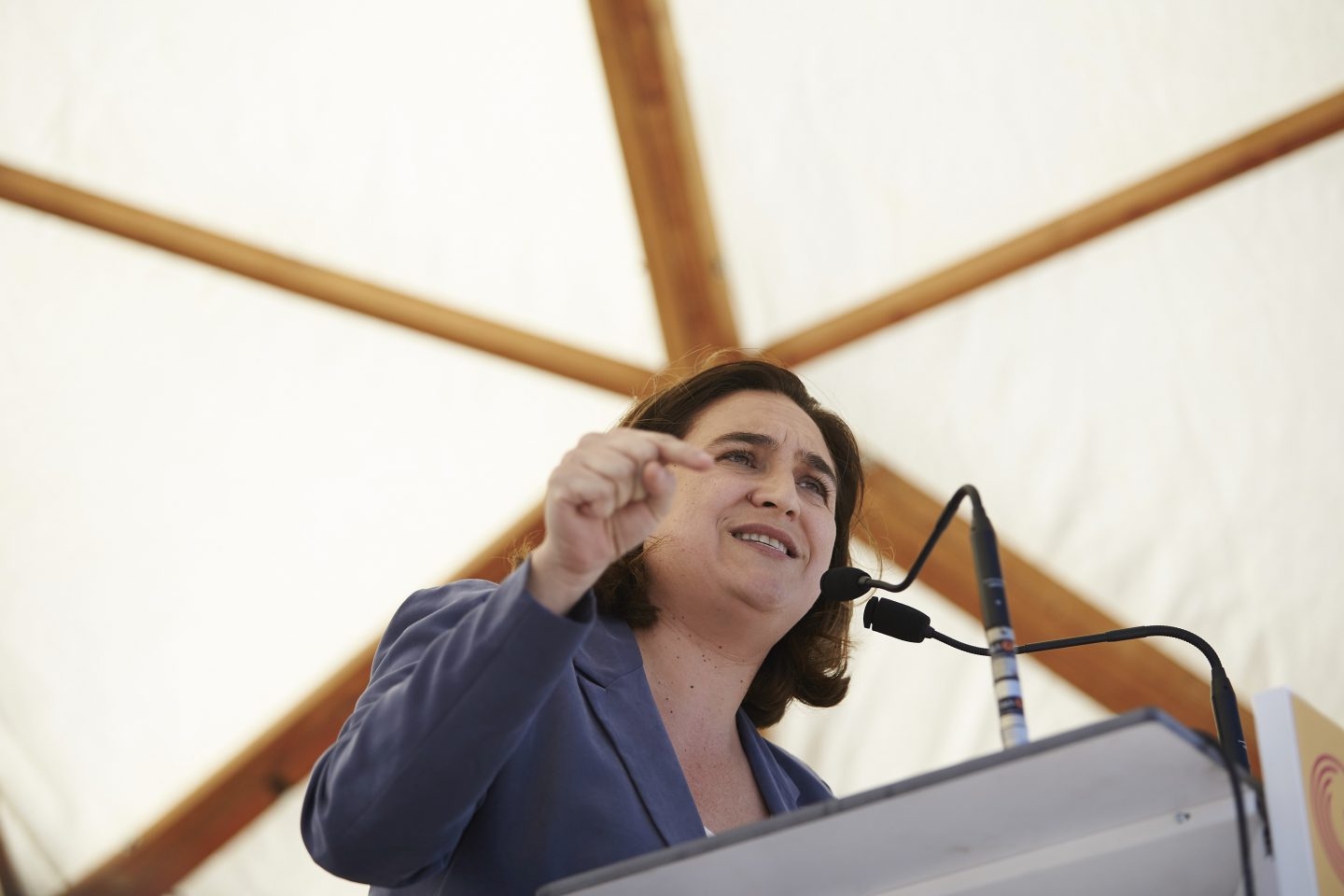 Ada Colau, durante su acto de este lunes de celebración de la Diada