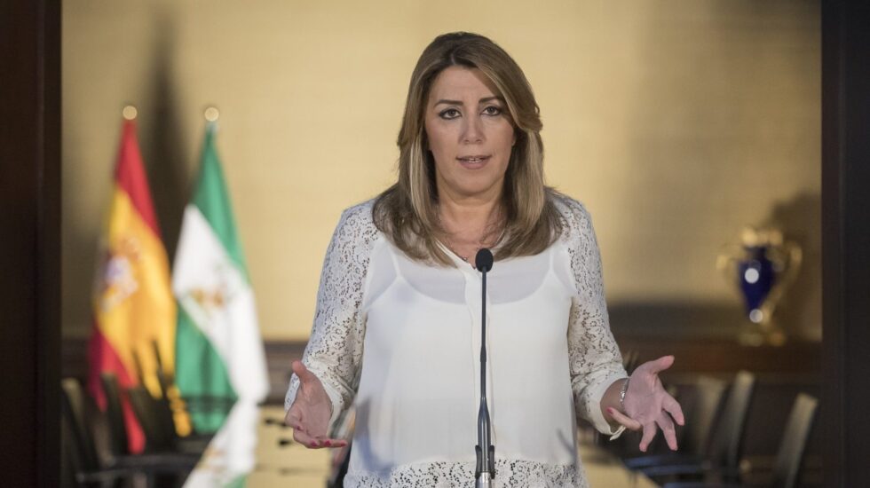 La presidenta andaluza, Susana Díaz, comparece tras el acuerdo entre PSOE y Ciudadanos para los presupuestos de 2018.