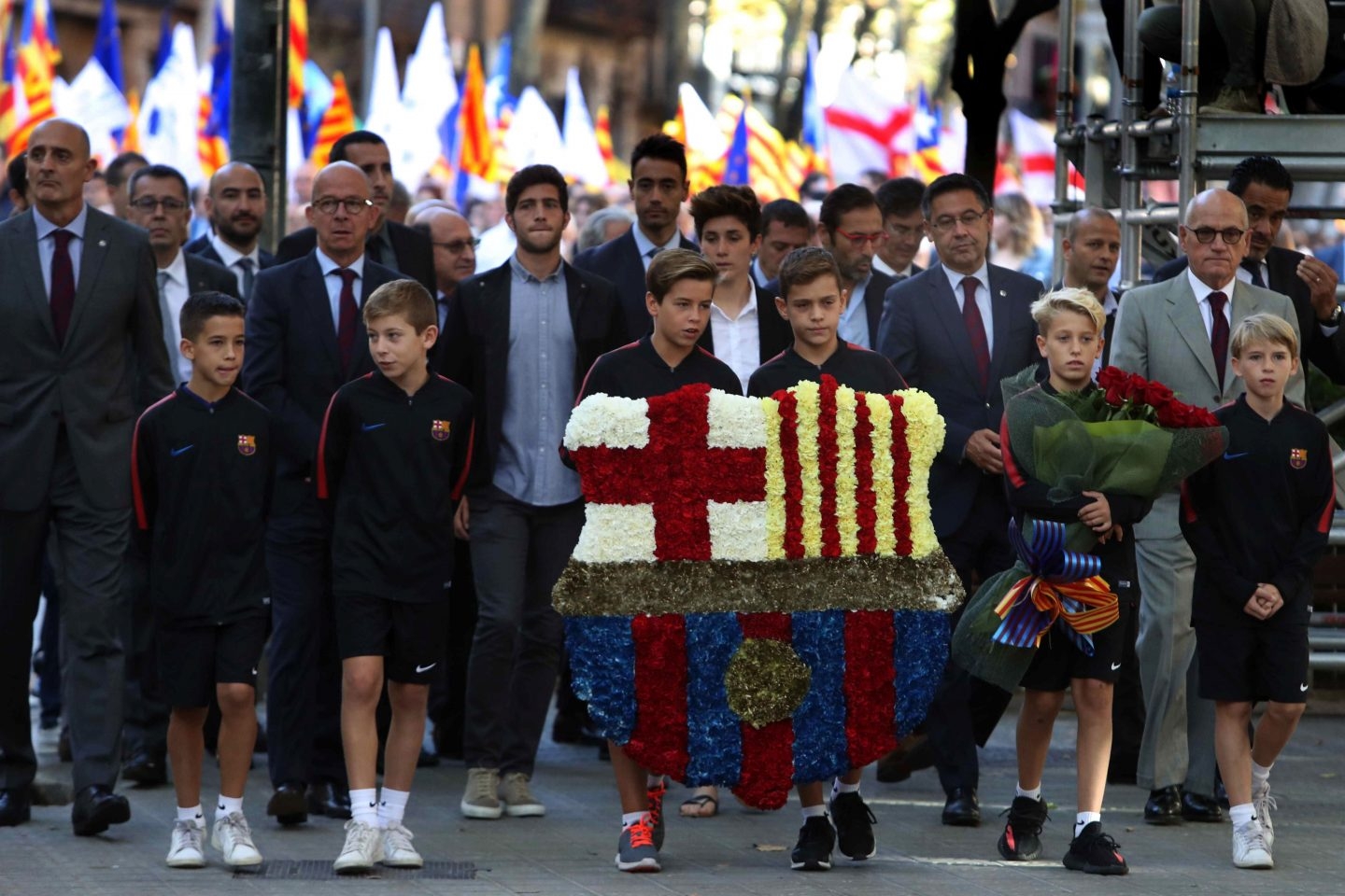 Referéndum 1-O: Josep Maria Bartomeu, presidente del Barcelona, en la Diada.