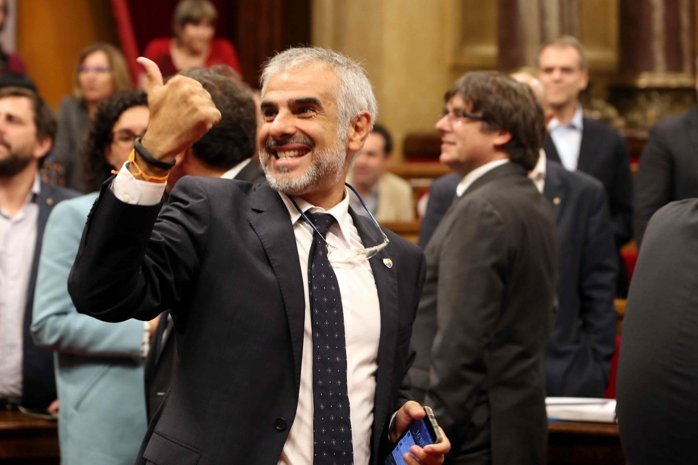 Referéndum 1-O: El portavoz de Ciudadanos, Carlos Carrizosa, en el Parlament.