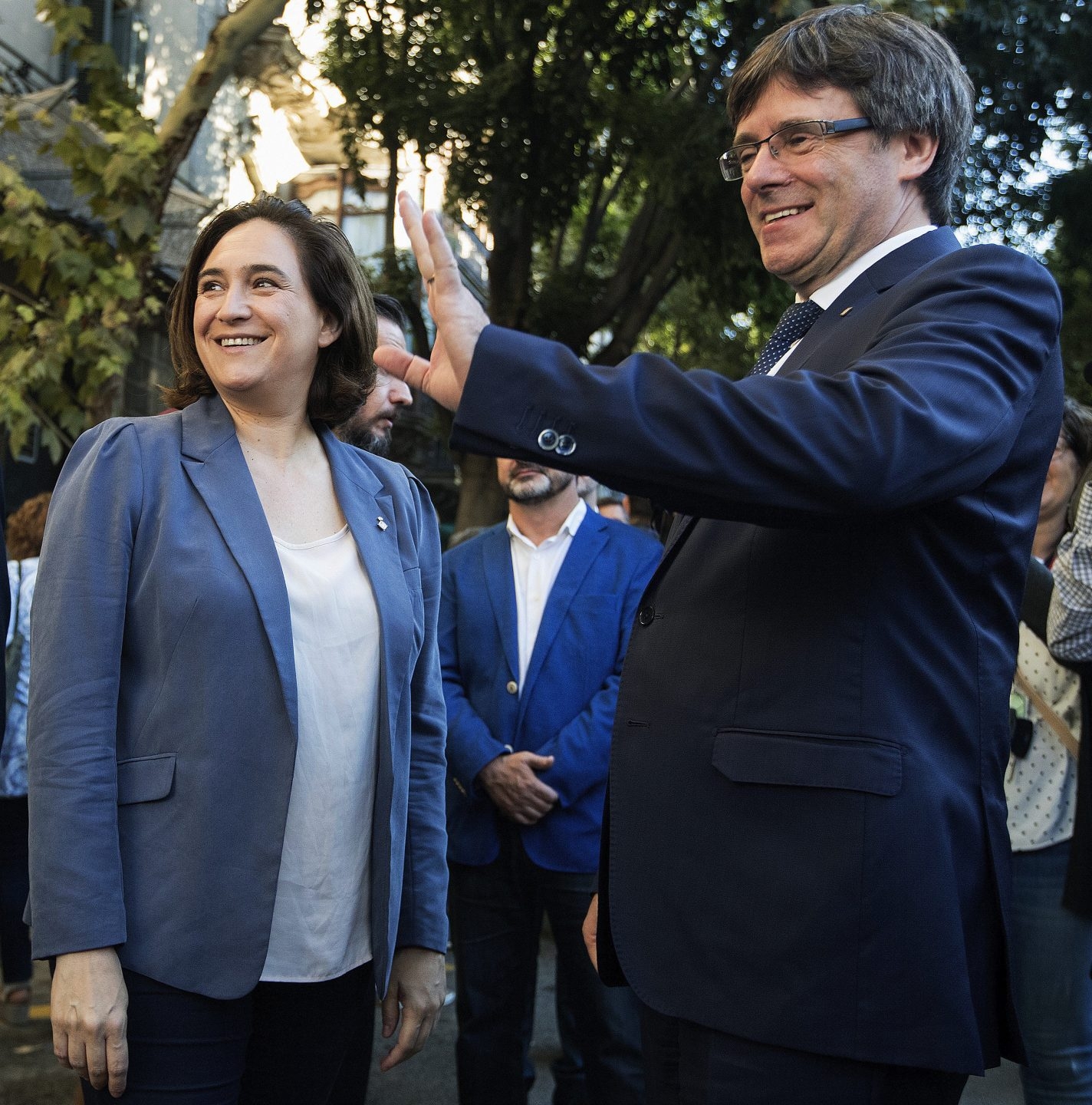 Referéndum 1-O: Colau y Puigdemont, en la Diada.