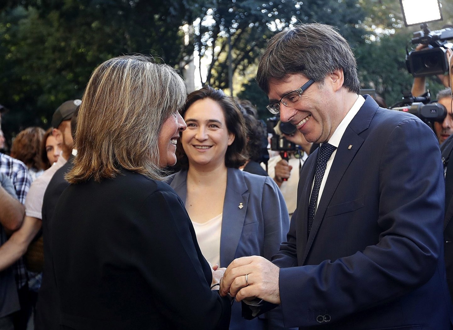 Referéndum 1-O: Colau y Puigdemont, en la Diada.