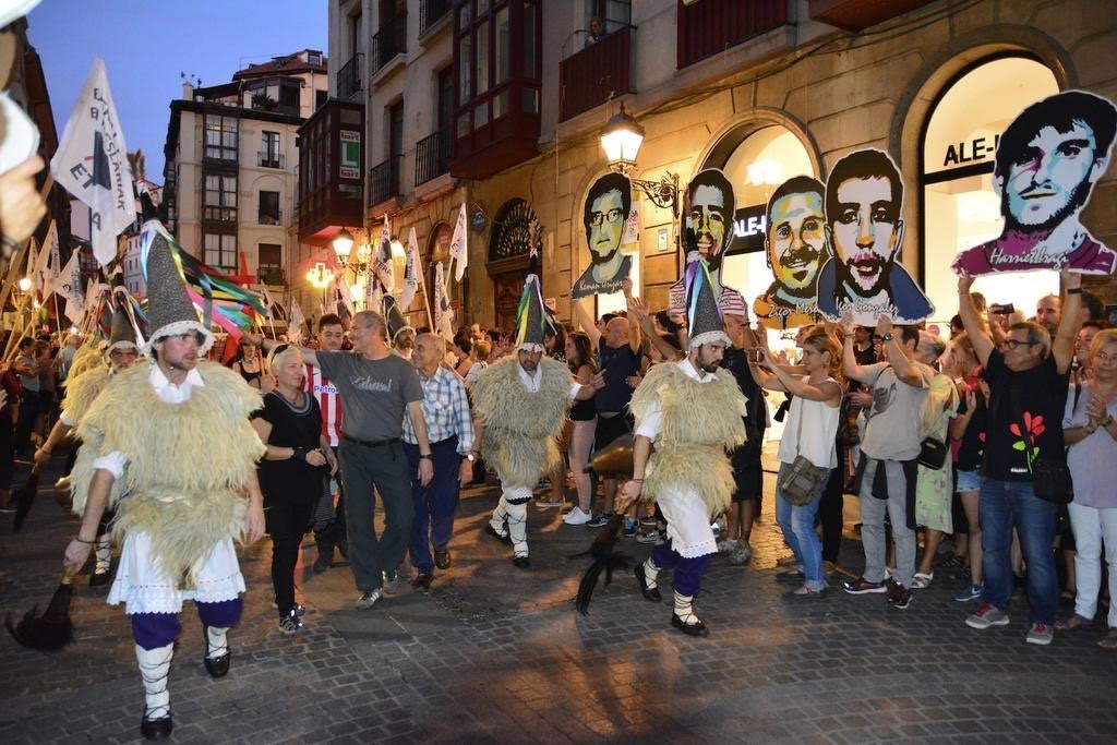 Homenaje al etarra Andoni Ugalde Zubiri, condenado por el asesinato de un guardia civil y un ertzaina, en Bilbao.