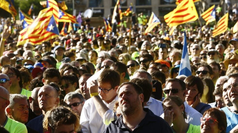 Referéndum 1-O: Junqueras, en la manifestación de la Diada.