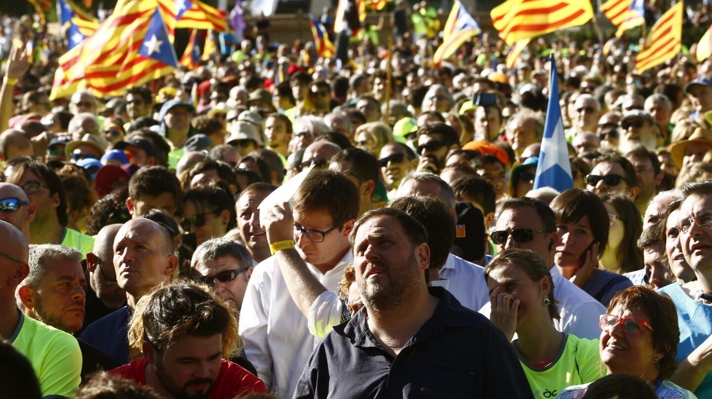 Referéndum 1-O: Junqueras, en la manifestación de la Diada.
