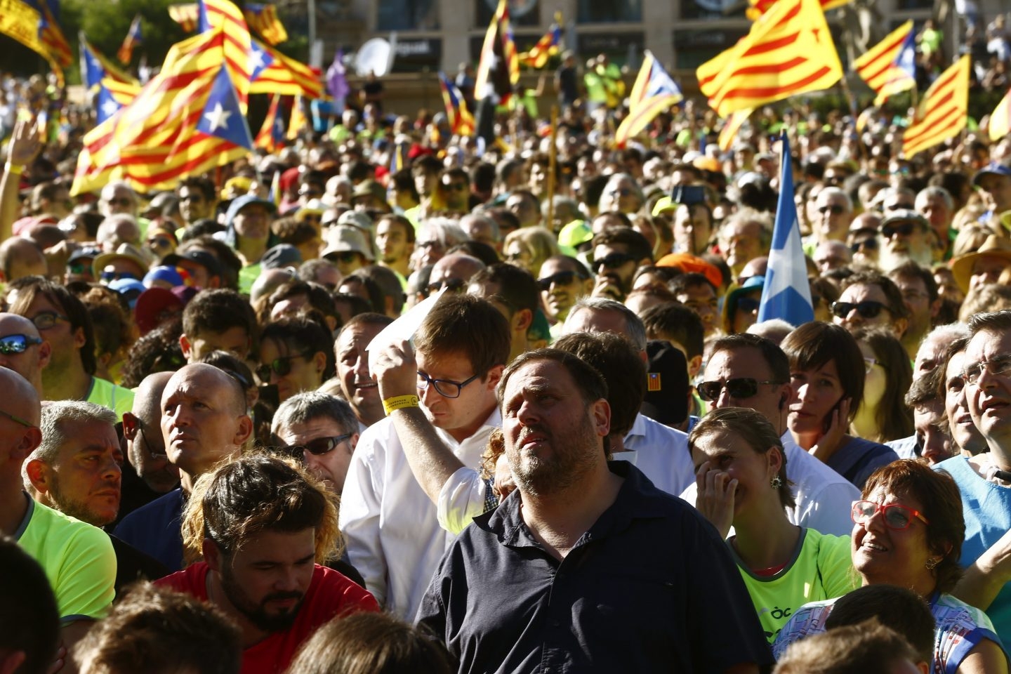 Referéndum 1-O: Junqueras, en la manifestación de la Diada.