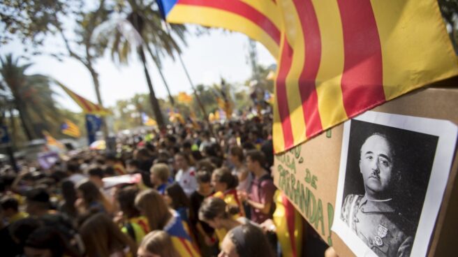 Referéndum 1-O: Manifestación de independentistas en Barcelona.