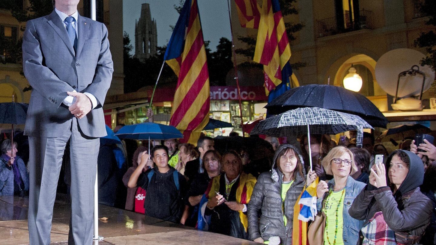 Puigdemont, en un mitin en Girona.