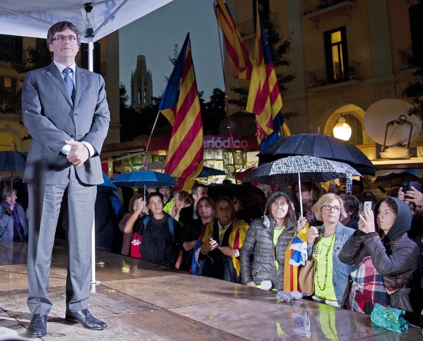 Puigdemont, en un mitin en Girona.