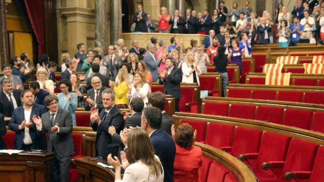 El TC declara por unanimidad que la Ley del Referéndum es inconstitucional El Parlamento de Cataluña, durante la aprobación de la Ley del Referéndum.