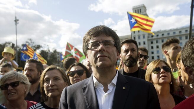 Referéndum 1-O: Puigdemont, en la manifestación de la Diada.