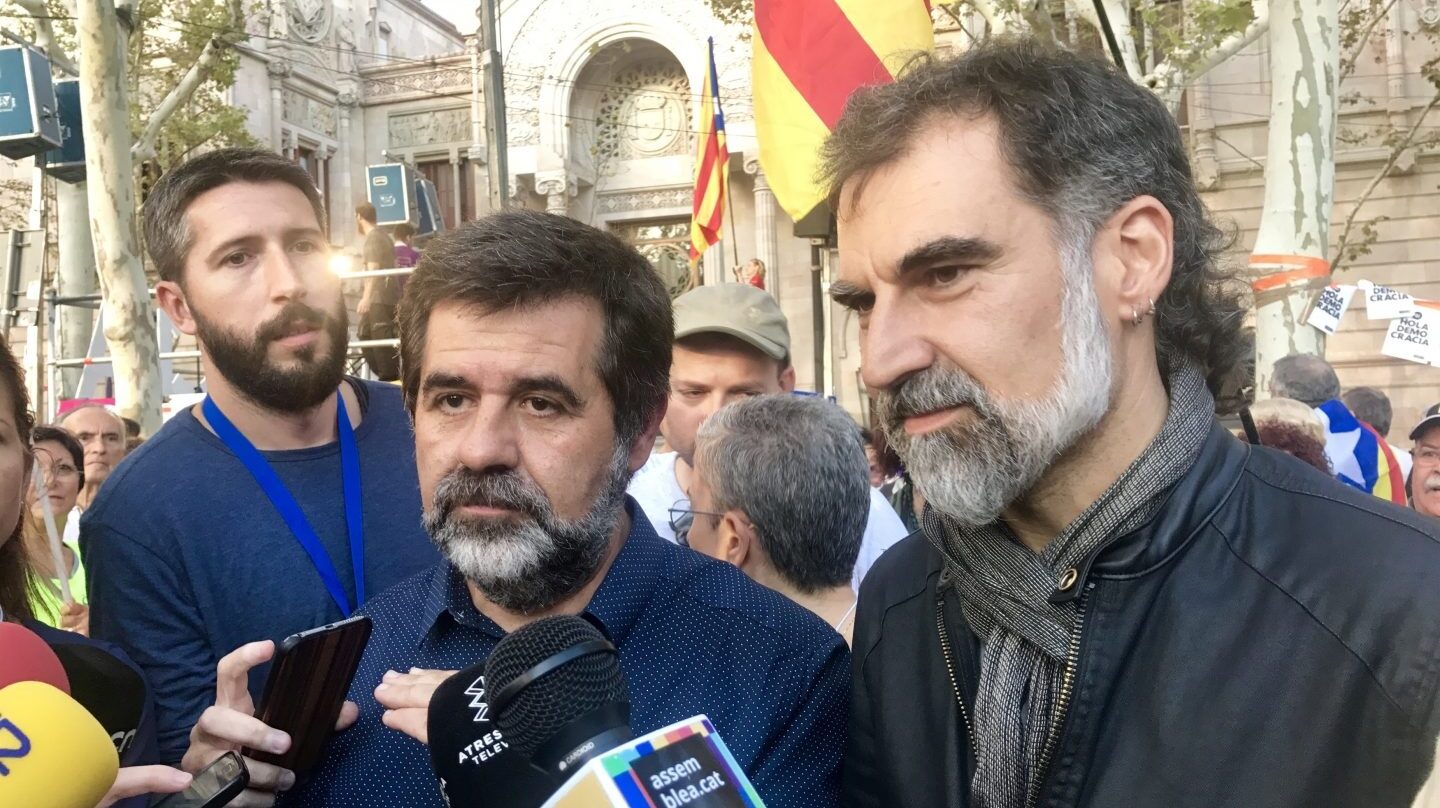 Jordi Sànchez y Jordi Cuixart, presidentes de la ANC y Òmnium Cultural, respectivamente.