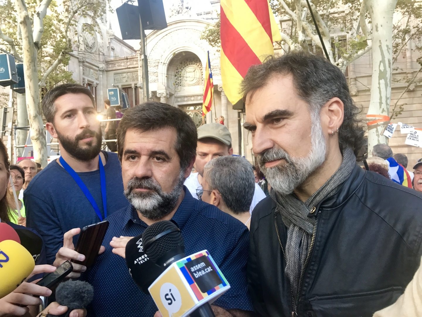 Jordi Sànchez y Jordi Cuixart, presidentes de la ANC y Òmnium Cultural, respectivamente.