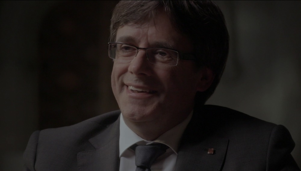 El president Carles Puigdemont en su entrevista en el programa Salvados.