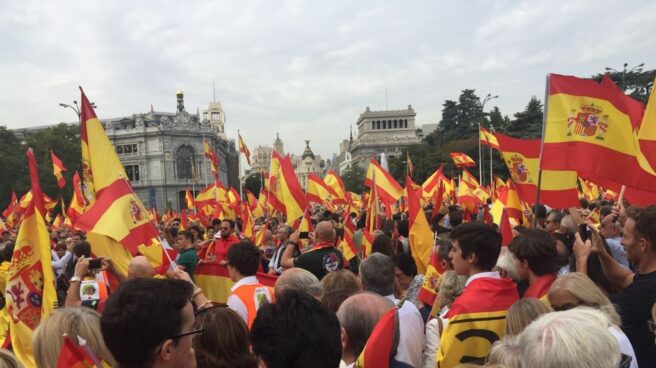 Concentración en Madrid en contra del referéndum del 1 de octubre.