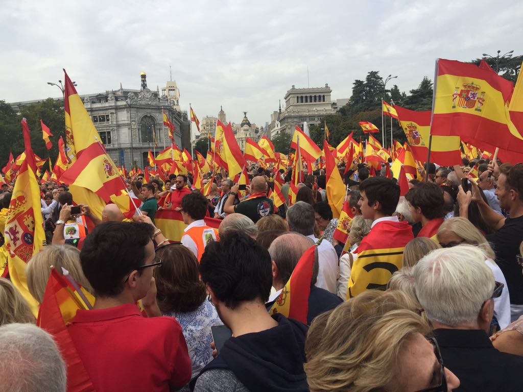 Concentración en Madrid en contra del referéndum del 1 de octubre.
