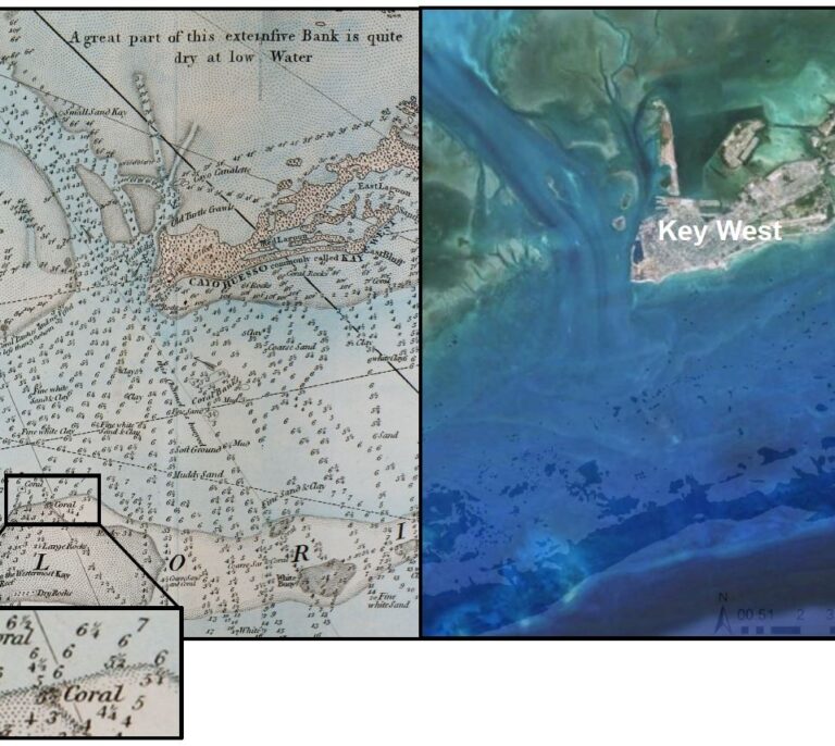 La cartografía del siglo XVIII documenta la desaparición de los arrecifes de coral