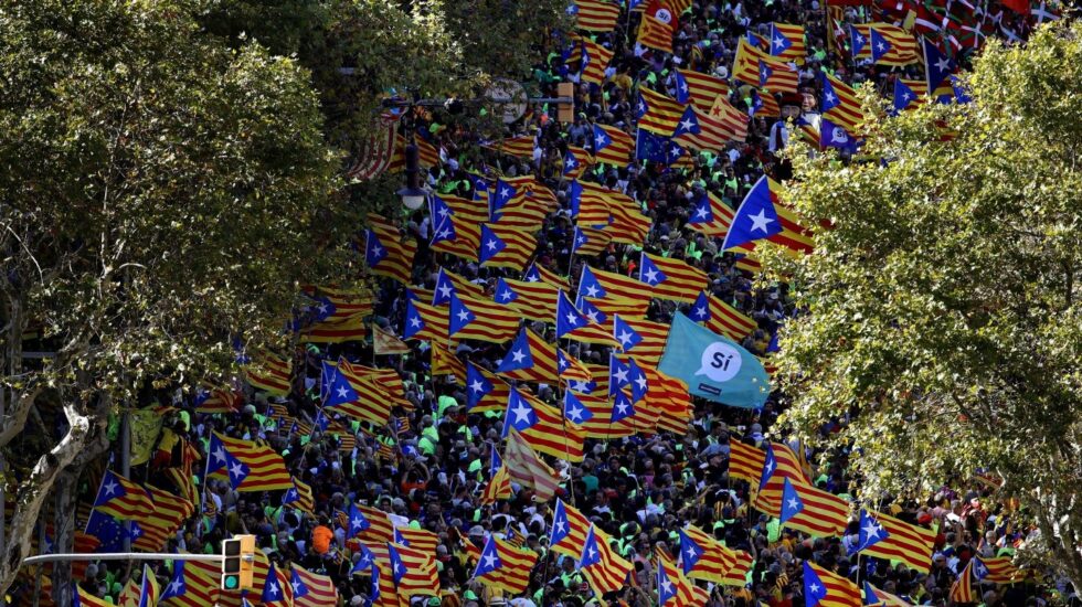 Un momento de la manifestación de la Diada en Barcelona.