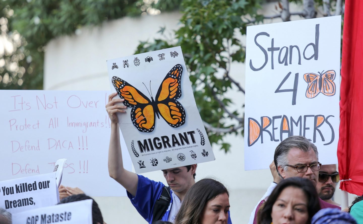 Protestas contra la retirada del programa de ayuda a los Dreamers.