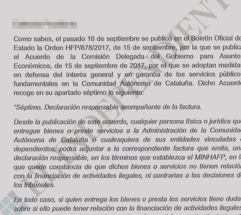 Hacienda presiona a las patronales para que frenen la financiación del 1-O
