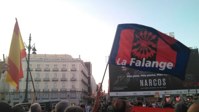 La Falange, en una manifestación en la Puerta del Sol.