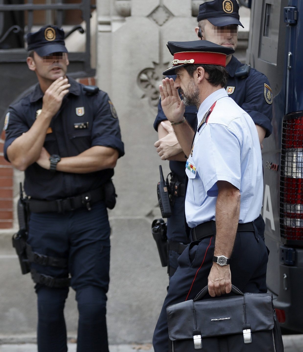 El 'número dos' de los Mossos, Ferrán López, a su llegada este lunes a la reunión en la Delegación.