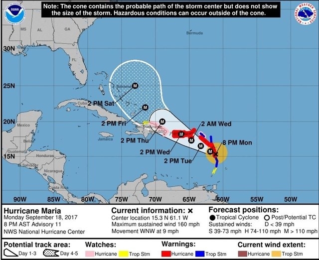 El huracán María deja sin luz a todo Puerto Rico