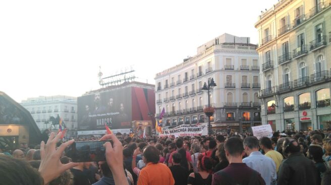 Manifestación pro referéndum en la Puerta del Sol de Madrid.
