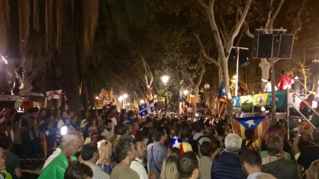 Un momento de la manifestacion frente al TSJC.