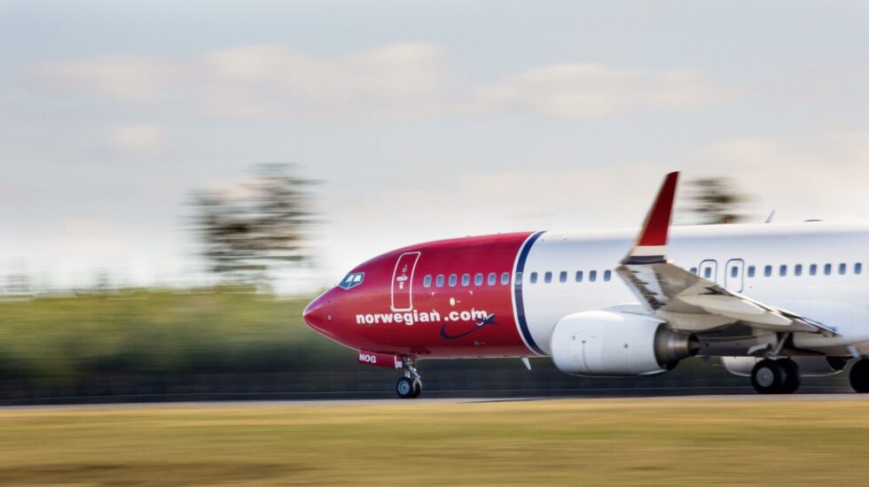 Un avión de la aerolínea Norwegian.