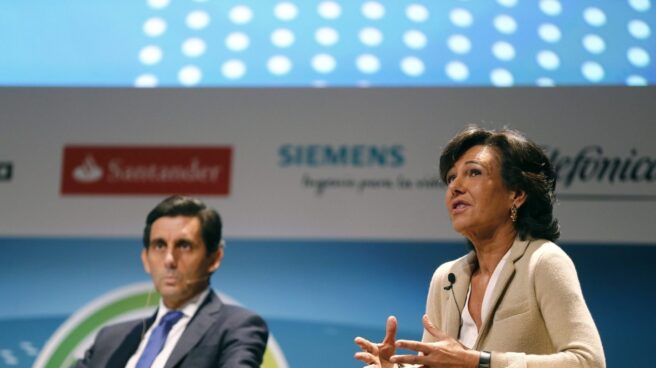 Ana Botin, Jose Mária Álvarez-Pallete y Dimas Gimeno, los CEO más influyentes y activos en Linkedin El presidente de Telefónica, José María Álvarez-Pallete, y la de Santander, Ana Botín.