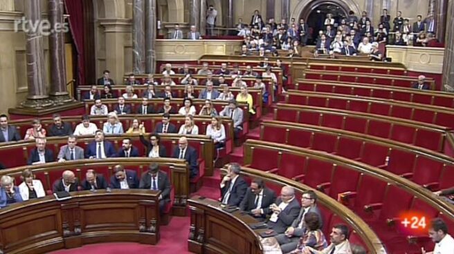 El Parlament en el momento de la votación de la Ley de Transitoriedad.