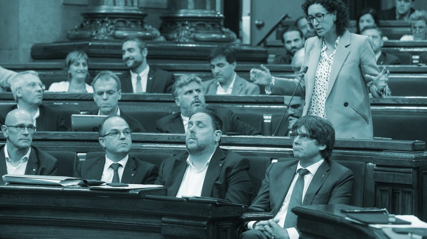 Pleno del Parlament durante el debate de la Ley de Referéndum.