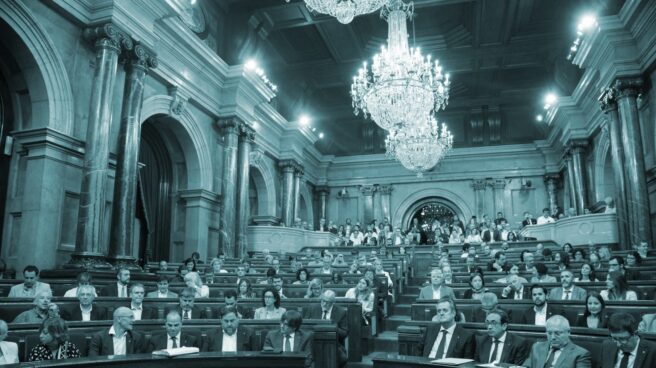 Pleno del Parlament durante el debate de la Ley de Referéndum.