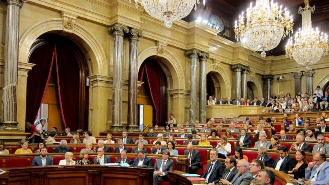 Pleno del 'Parlament' durante el debate de la Ley de Referéndum.