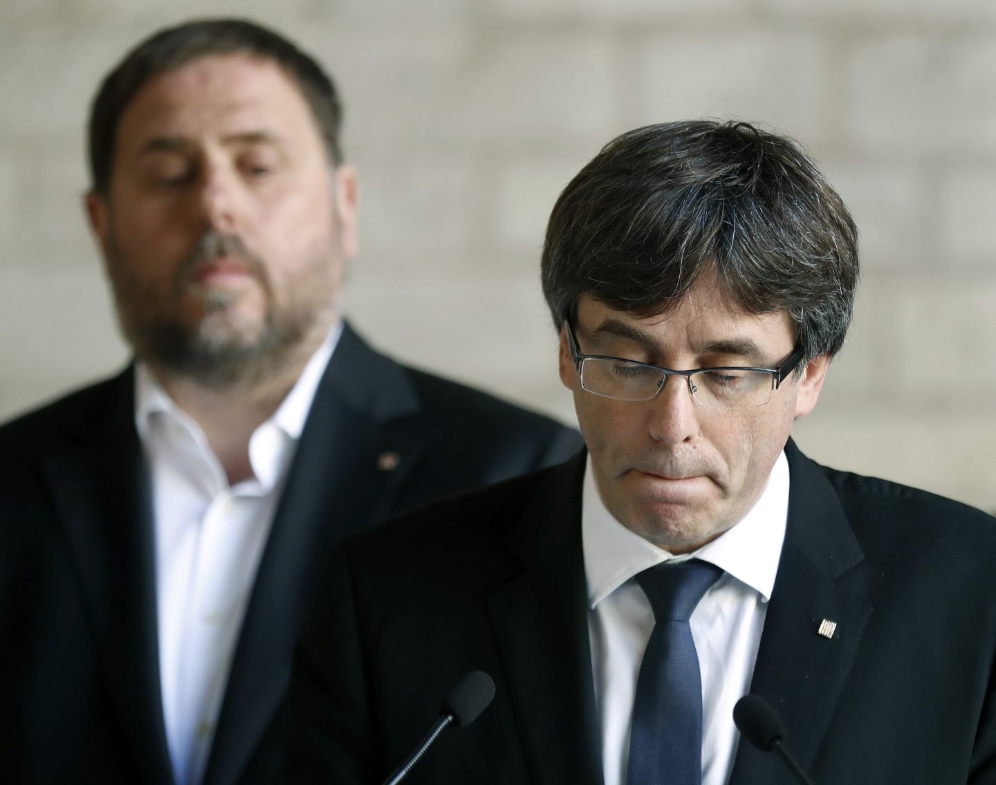 Carles Puigdemont, ante Oriol Junqueras.