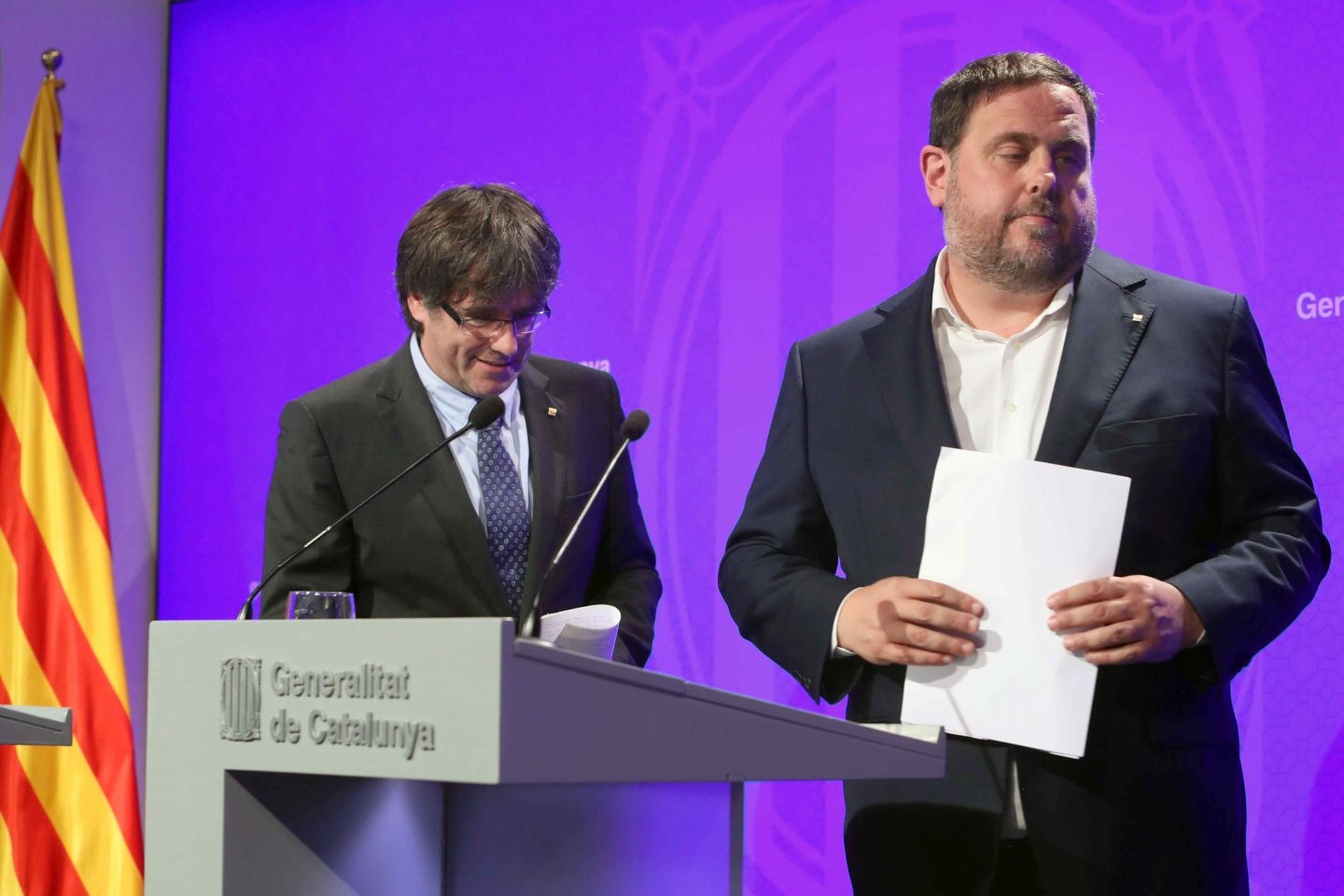 Carles Puigdemont y Oriol Junqueras.